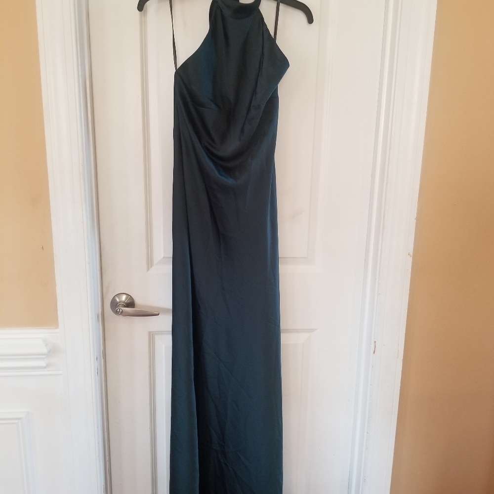 Social bridesmaids Scarf Tie High-Neck Halter Maxi Slip Dres  Size 8 - Picture 5 of 7